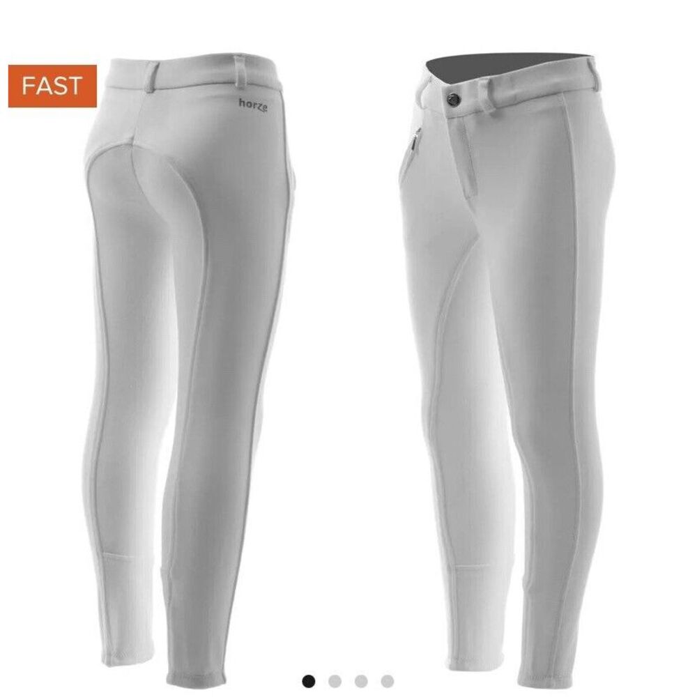 New HORZE Active Kids' XXL Silicone‎ Grip Full Seat Horseback Riding Breeches